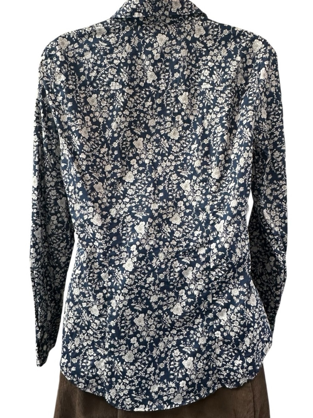 J. Crew x Liberty Art London Ladies Blue Floral Ditzy Button Down Blouse sz 4 - Picture 5 of 8